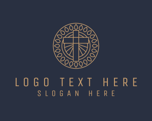 Funeral - Holy Catholic Crucifix Relic logo design