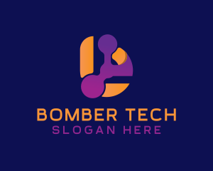 Tech Network Letter B logo design