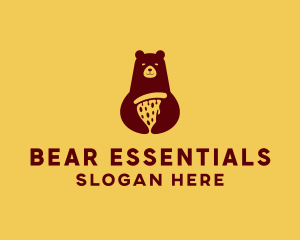Bear - Brown Pizza Bear logo design