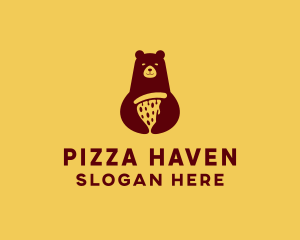 Pizzeria - Brown Pizza Bear logo design