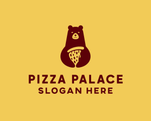 Pizza - Brown Pizza Bear logo design