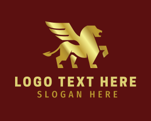 Mythical Creature - Luxe Golden Griffin logo design