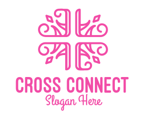 Cross - Pink Pattern Cross logo design