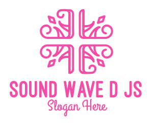 Pink Pattern Cross logo design