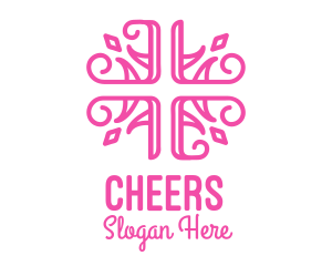 Cross - Pink Pattern Cross logo design