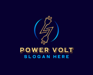 Electric Plug Volt logo design