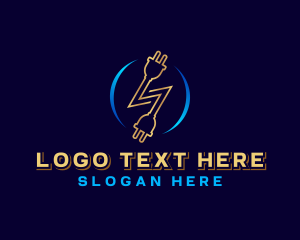 Tech - Electric Plug Volt logo design