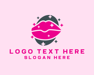 Kiss - Sparkling Pink Lips logo design