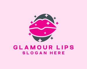 Sparkling Pink Lips logo design