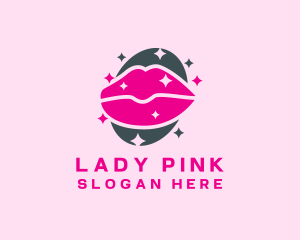 Sparkling Pink Lips logo design