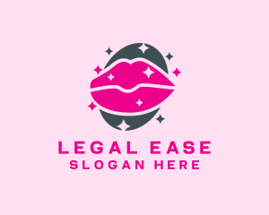 Woman - Sparkling Pink Lips logo design