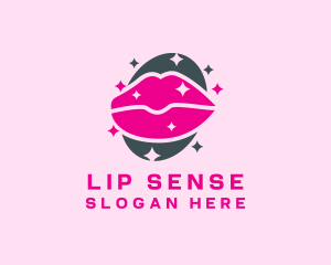 Sparkling Pink Lips logo design