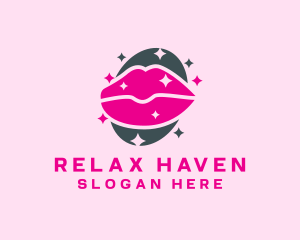 Sparkling - Sparkling Pink Lips logo design
