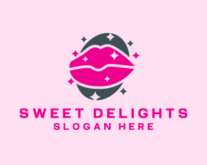 Sparkling Pink Lips logo design