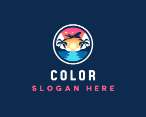 Island - Summer Airplane Vacation logo design