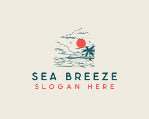 Retro Beach Holiday logo design