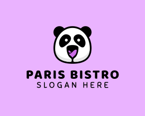 Wine Glass Panda logo design