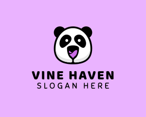 Wine Glass Panda logo design