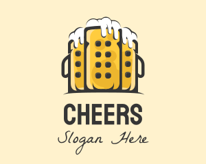 Resto Bar - Beer Mug Buildings logo design