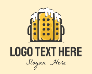Draught Beer - Beer Mug Buildings logo design