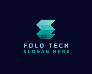 Fold - Origami Fold Geometric Letter E logo design