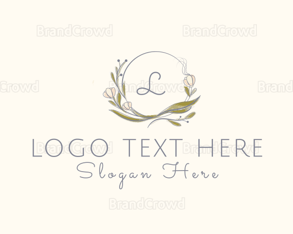 Leaf Flower Decoration Boutique Logo