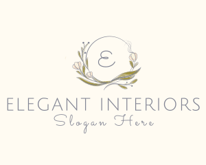 Leaf Flower Decoration Boutique logo design