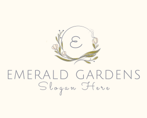 Leaf Flower Decoration Boutique logo design