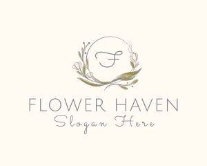 Leaf Flower Decoration Boutique logo design