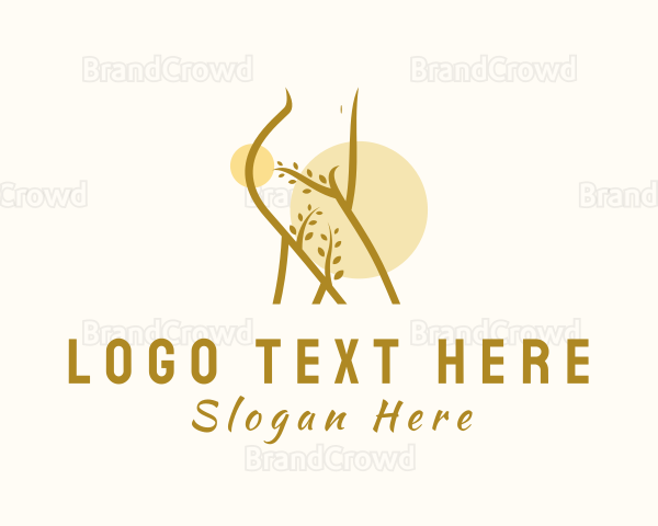 Natural Nude Woman Body Logo