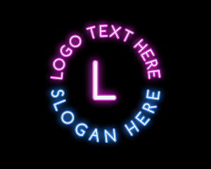 Exotic - Circle Neon Glow Letter logo design