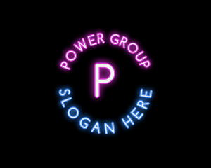 Circle Neon Glow Logo