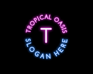 Exotic - Circle Neon Glow logo design