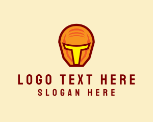 Helmet - Orange Helmet Robot logo design