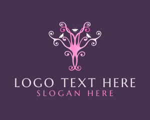 Insect - Feminine Pink Butterfly logo design