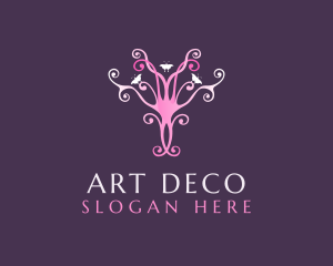 Deco - Feminine Pink Butterfly logo design