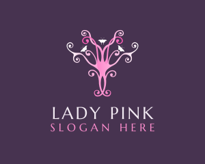 Feminine Pink Butterfly logo design