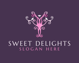 Feminine Pink Butterfly logo design