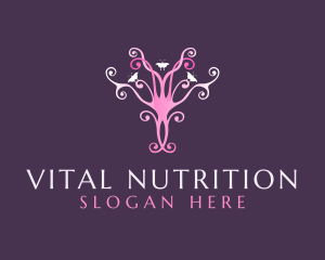 Feminine Pink Butterfly logo design