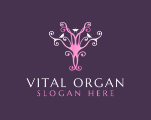 Feminine Pink Butterfly logo design