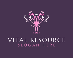 Feminine Pink Butterfly logo design