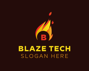 Blazing Fire Letter logo design