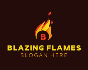 Blazing Fire Letter logo design