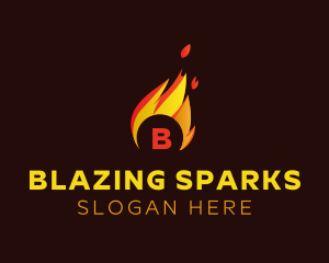 Blazing Fire Letter logo design