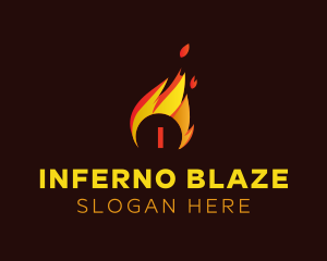 Blazing Fire Letter logo design