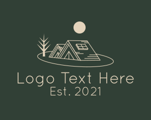 Tent - Beige Moon Campsite logo design