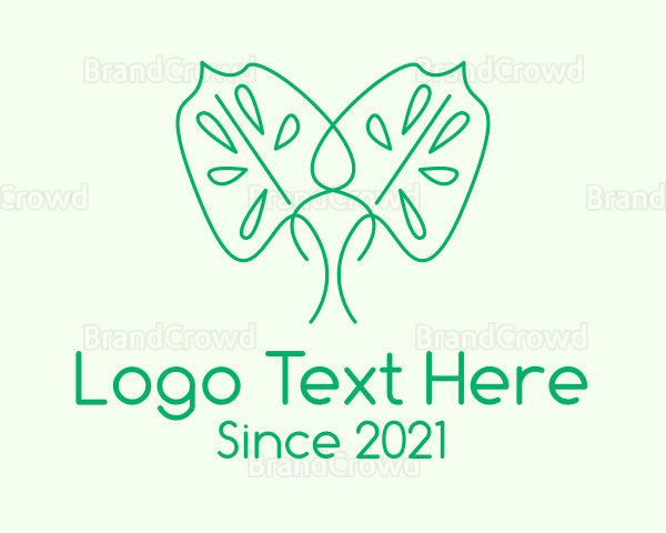 Green Minimalist Leaf Logo