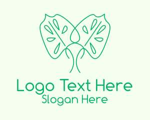 Green Minimalist Leaf Logo