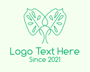 Monstera - Green Minimalist Leaf logo design