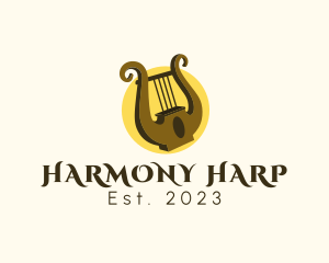 Harp - Musical Lyre Instrument logo design